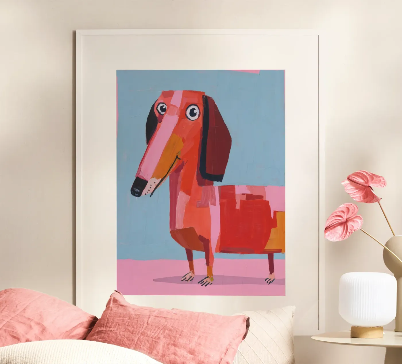 Happy Little Dachshund poster by DARIA IVANOVNA