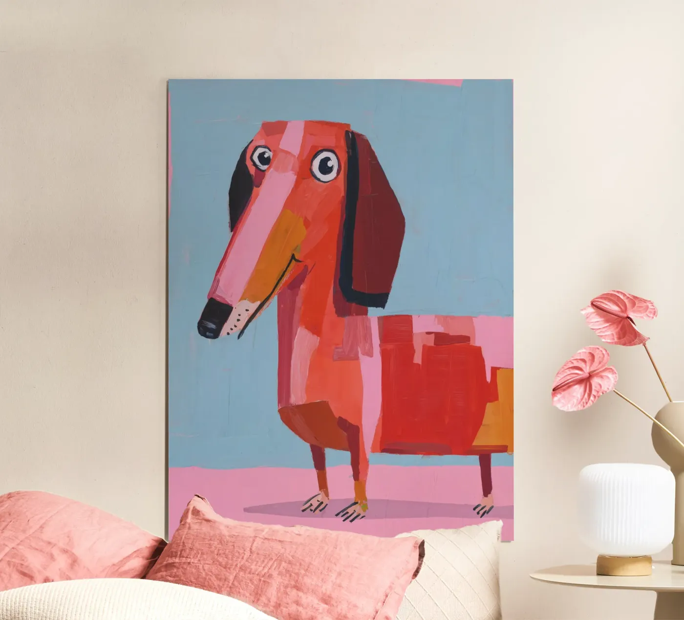 Happy Little Dachshund poster by DARIA IVANOVNA