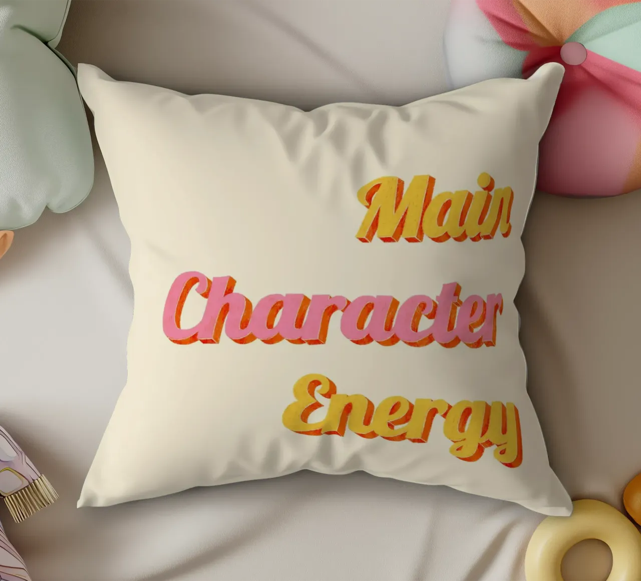 Main Character Energy cuscino da nicigabrieldesigns