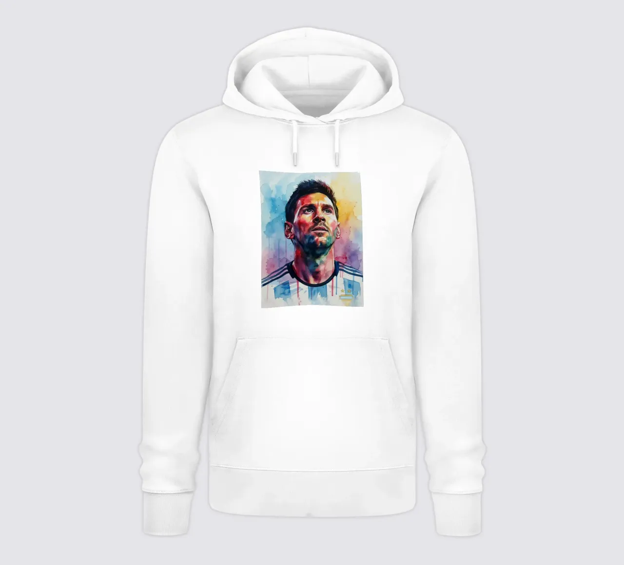 Lionel Messi acquerello #2 felpa con cappuccio da Kalis