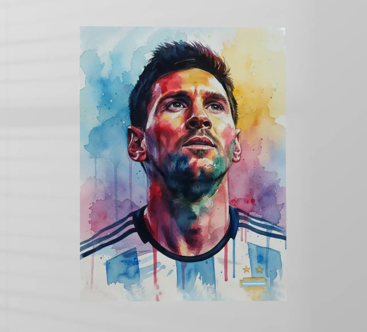 Lionel Messi acquerello #2 pellicola backlit da Kalis