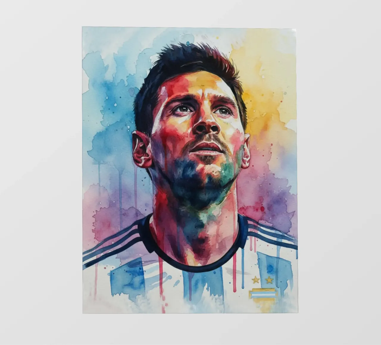 Lionel Messi acquerello #2 pellicola backlit da Kalis