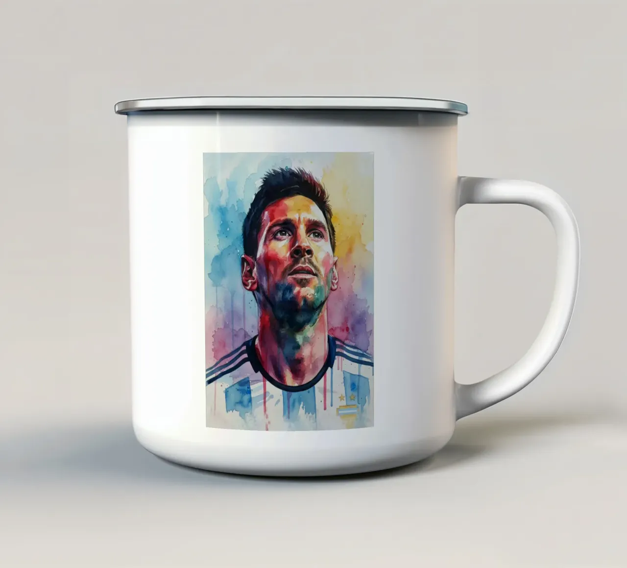 Lionel Messi acquerello #2 tazza in smalto da Kalis