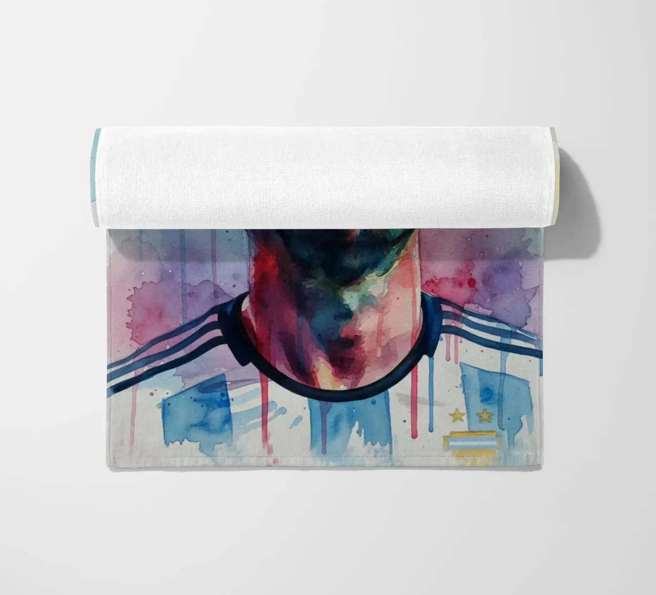 Lionel Messi acquerello #2 telo mare da Kalis