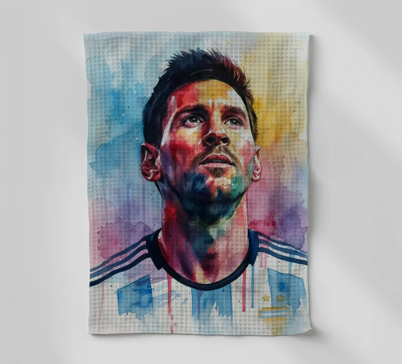 Lionel Messi acquerello #2 canovaccio da cucina da Kalis