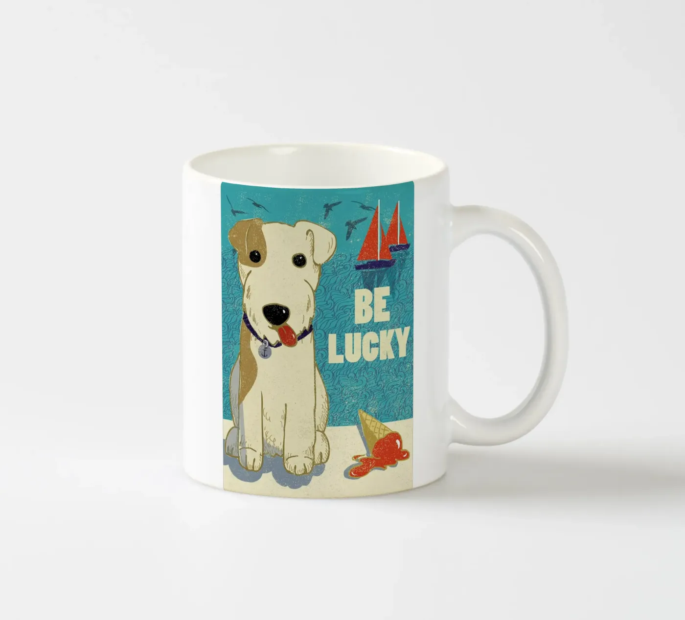 Be Lucky ceramic mug by Rocket68