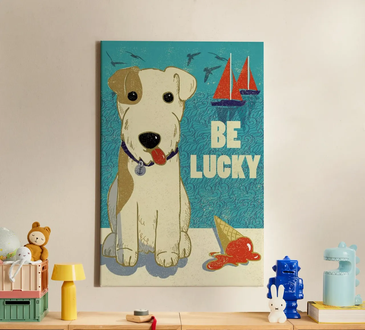 Be Lucky tela con Cornice a cassetta da Rocket68