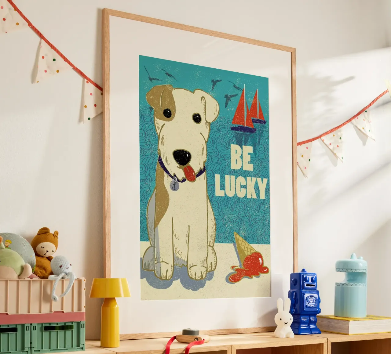 Be Lucky poster con telaio in alluminio da Rocket68