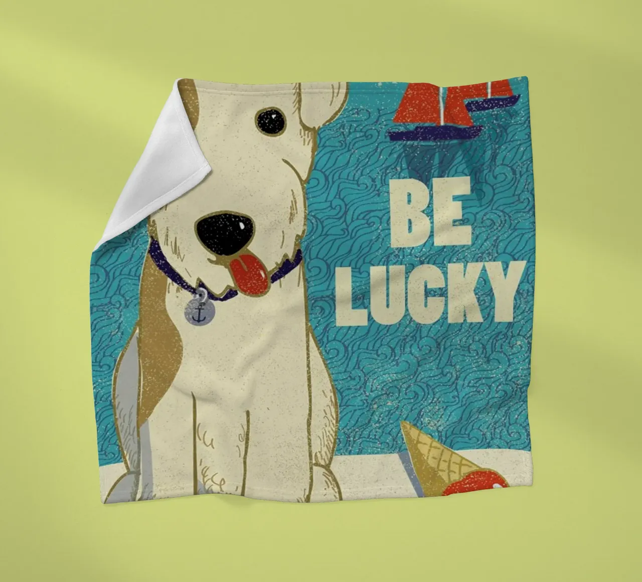 Be Lucky Fleecedecke von Rocket68