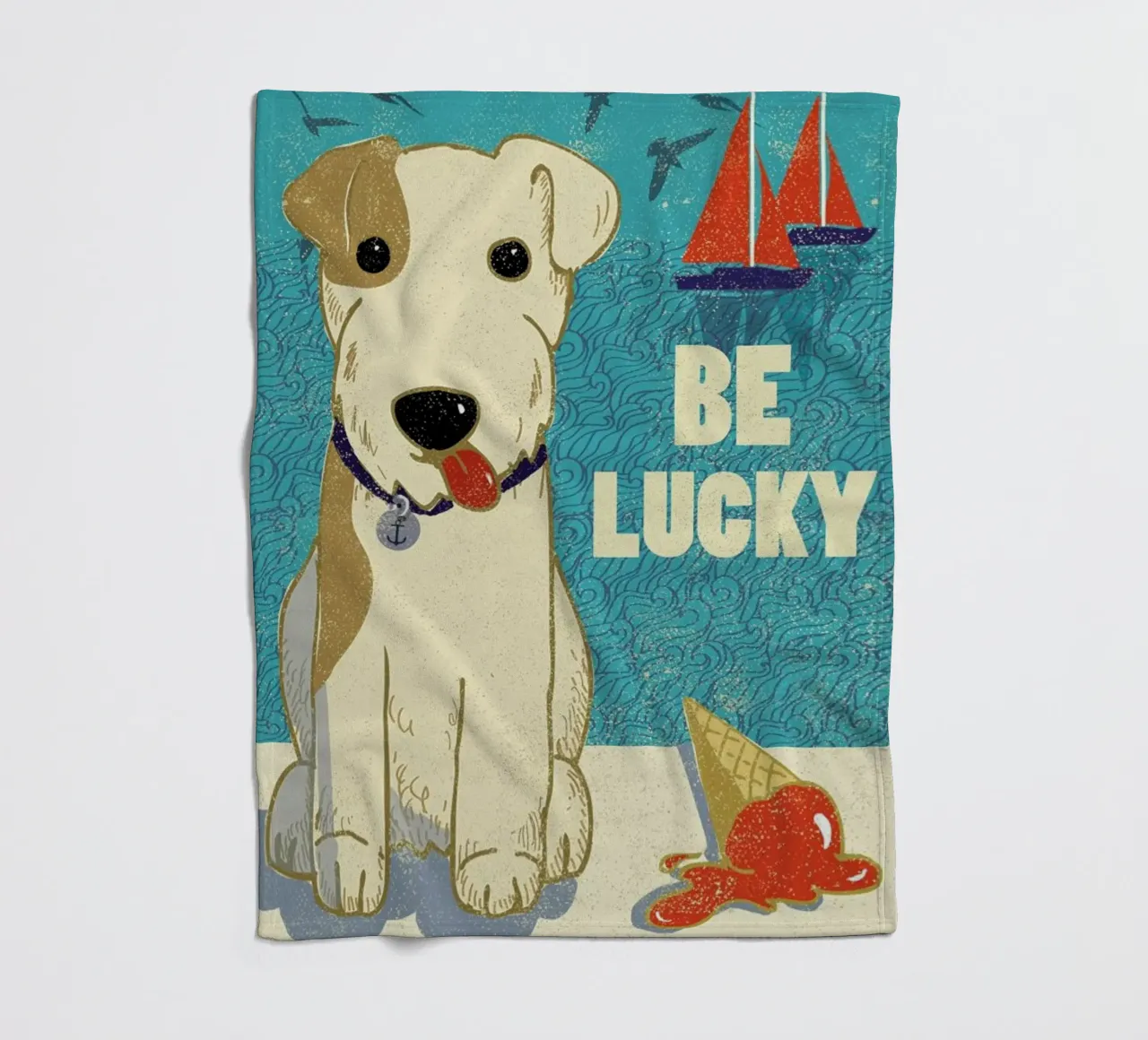 Be Lucky Fleecedecke von Rocket68