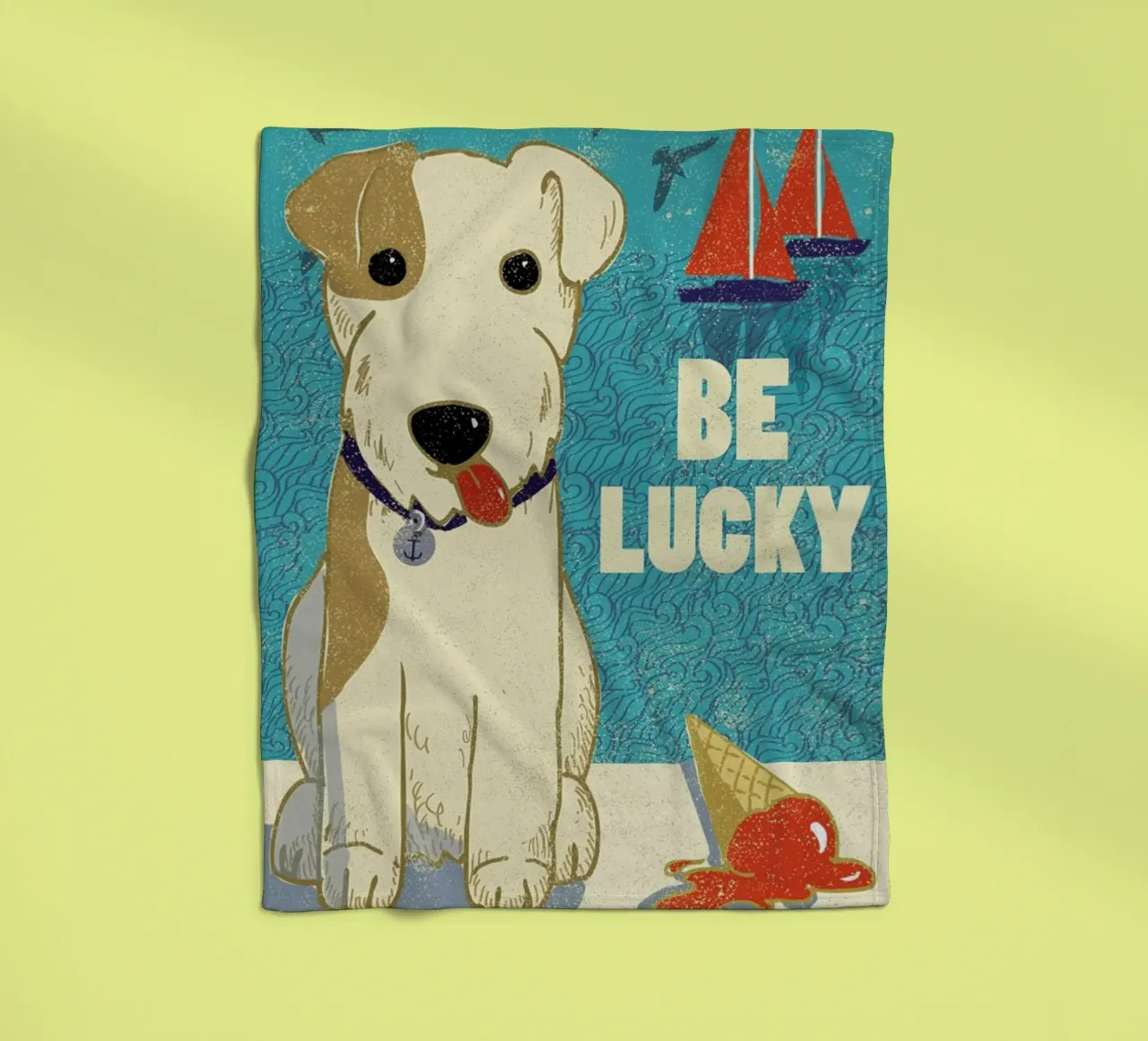 Be Lucky Fleecedecke von Rocket68
