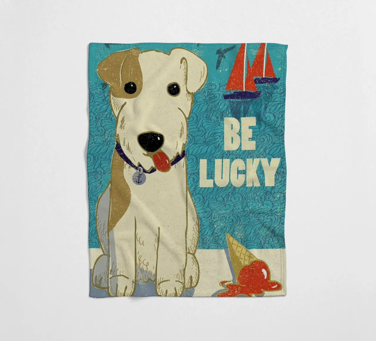 Be Lucky Fleecedecke von Rocket68