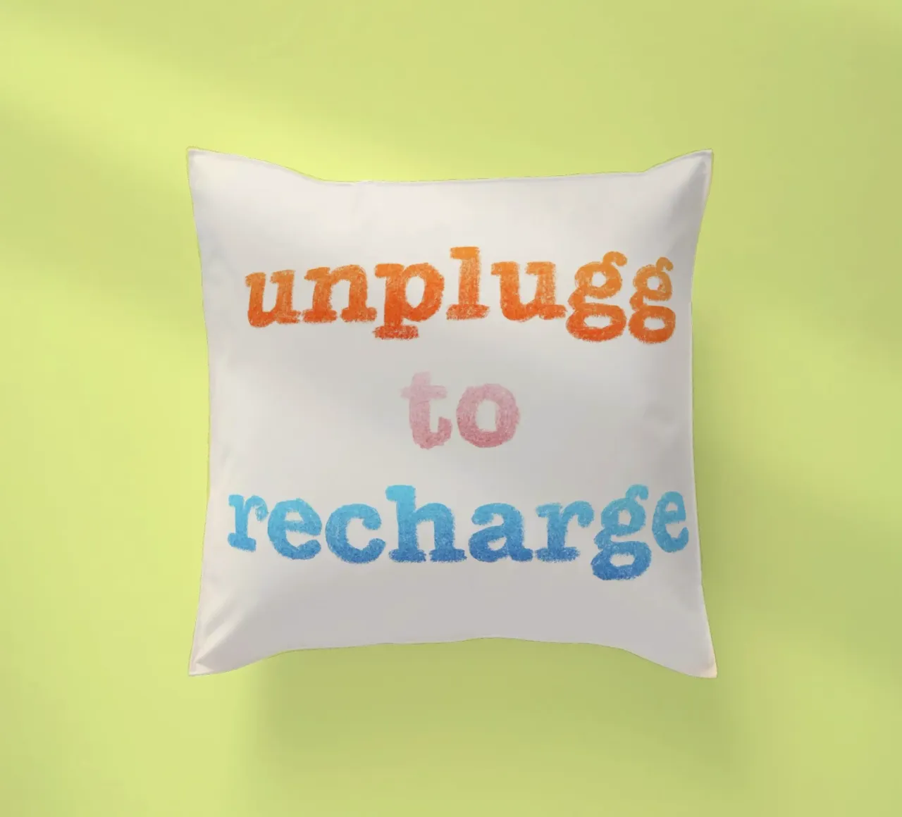 Unplugg to Recharge cuscino da nicigabrieldesigns