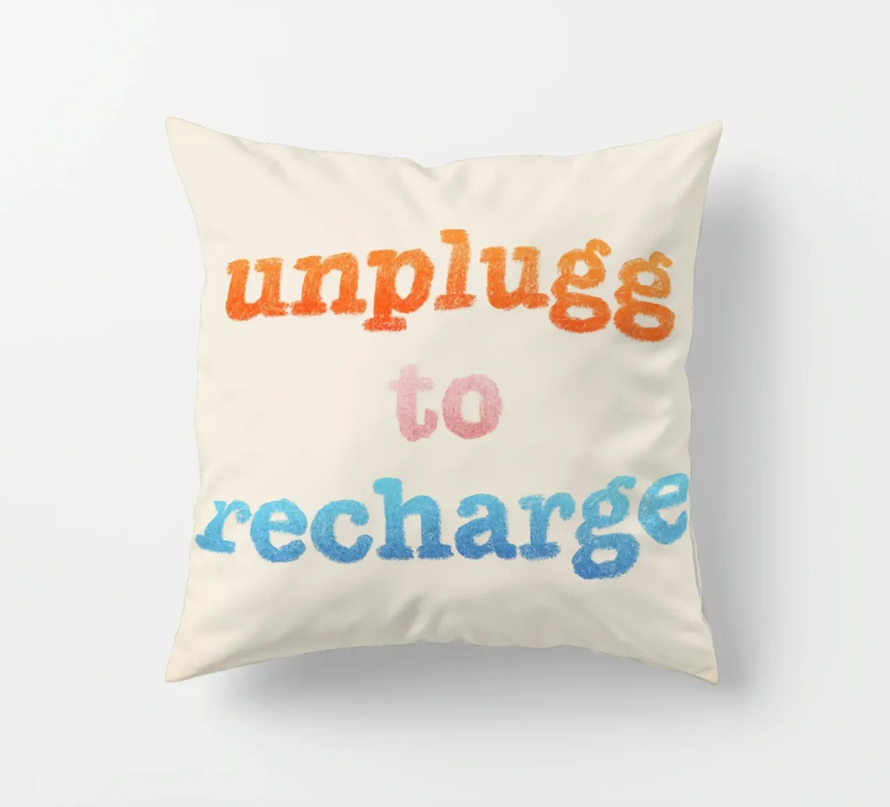 Unplugg to Recharge cuscino da nicigabrieldesigns
