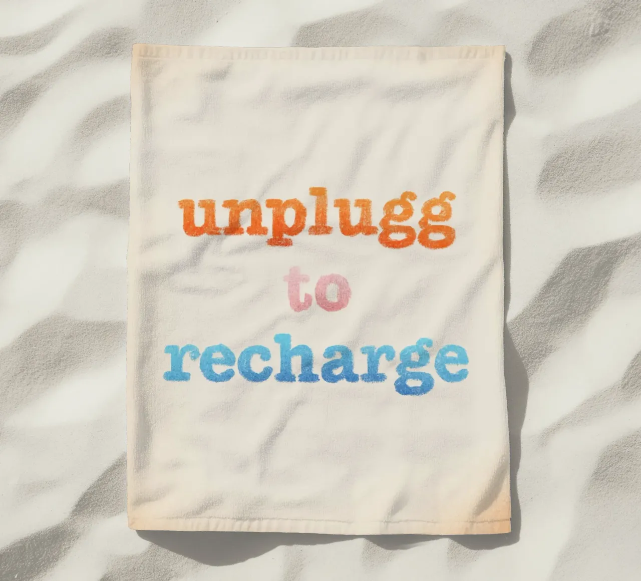 Unplugg to Recharge telo mare da nicigabrieldesigns