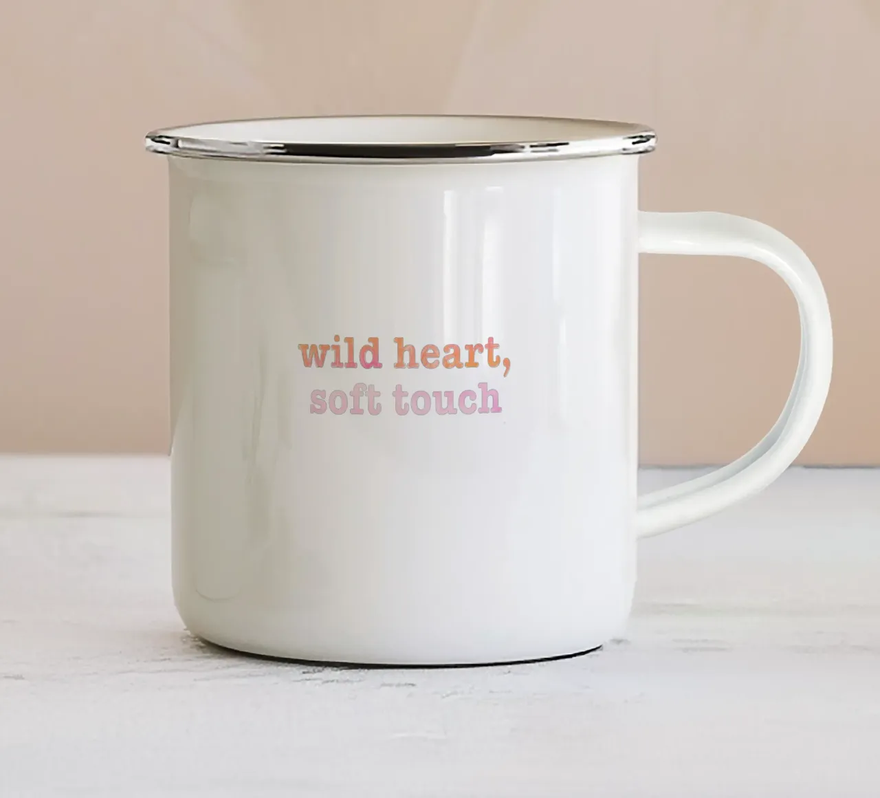 Wild heart, soft touch tazza in smalto da nicigabrieldesigns