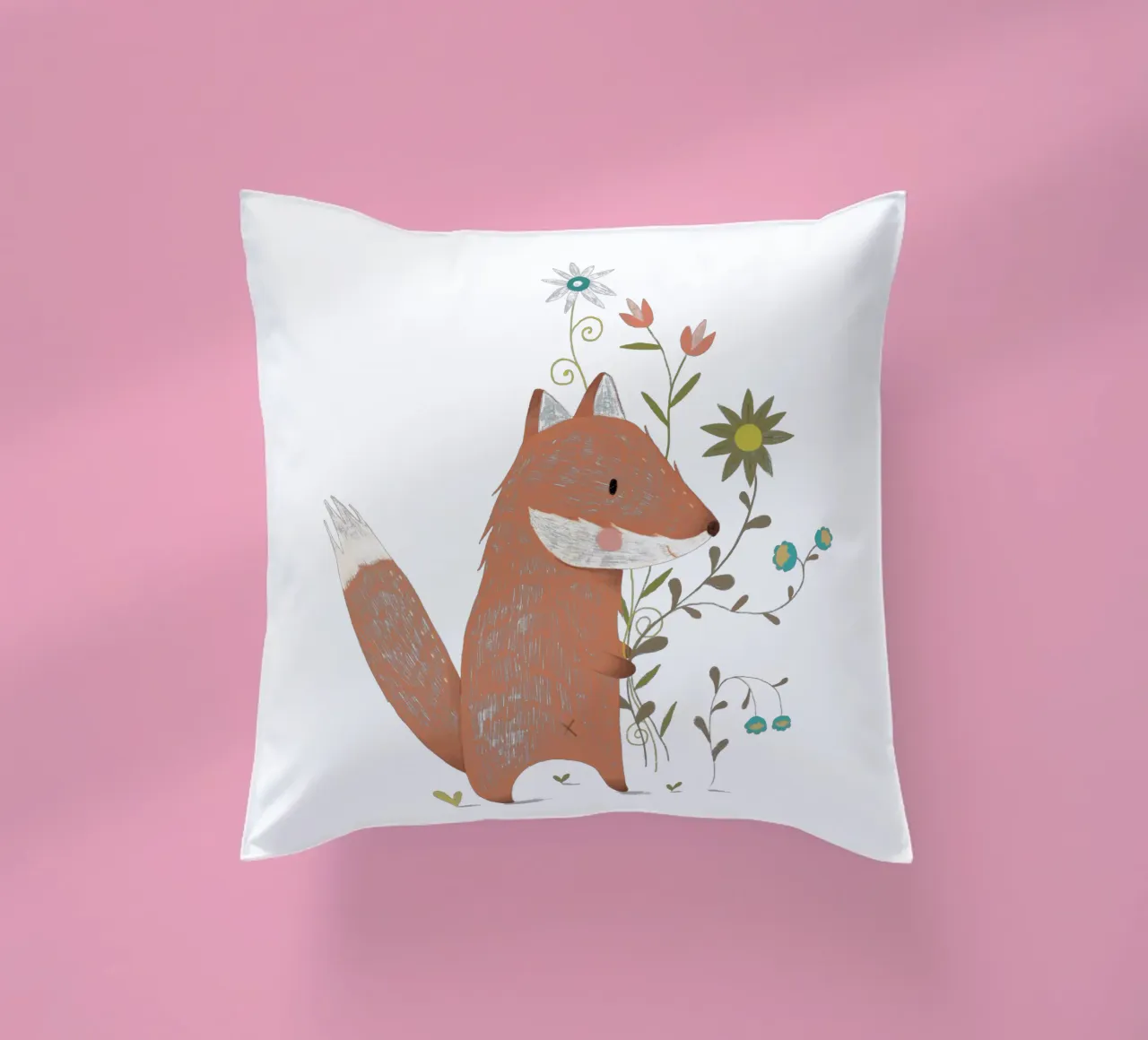 Judith Loske - Blumen Fuchs cuscino da The Artcircle