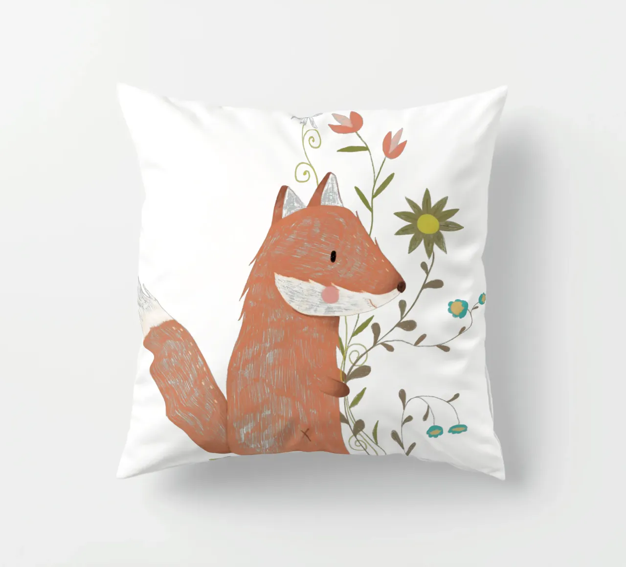 Judith Loske - Blumen Fuchs cuscino da The Artcircle