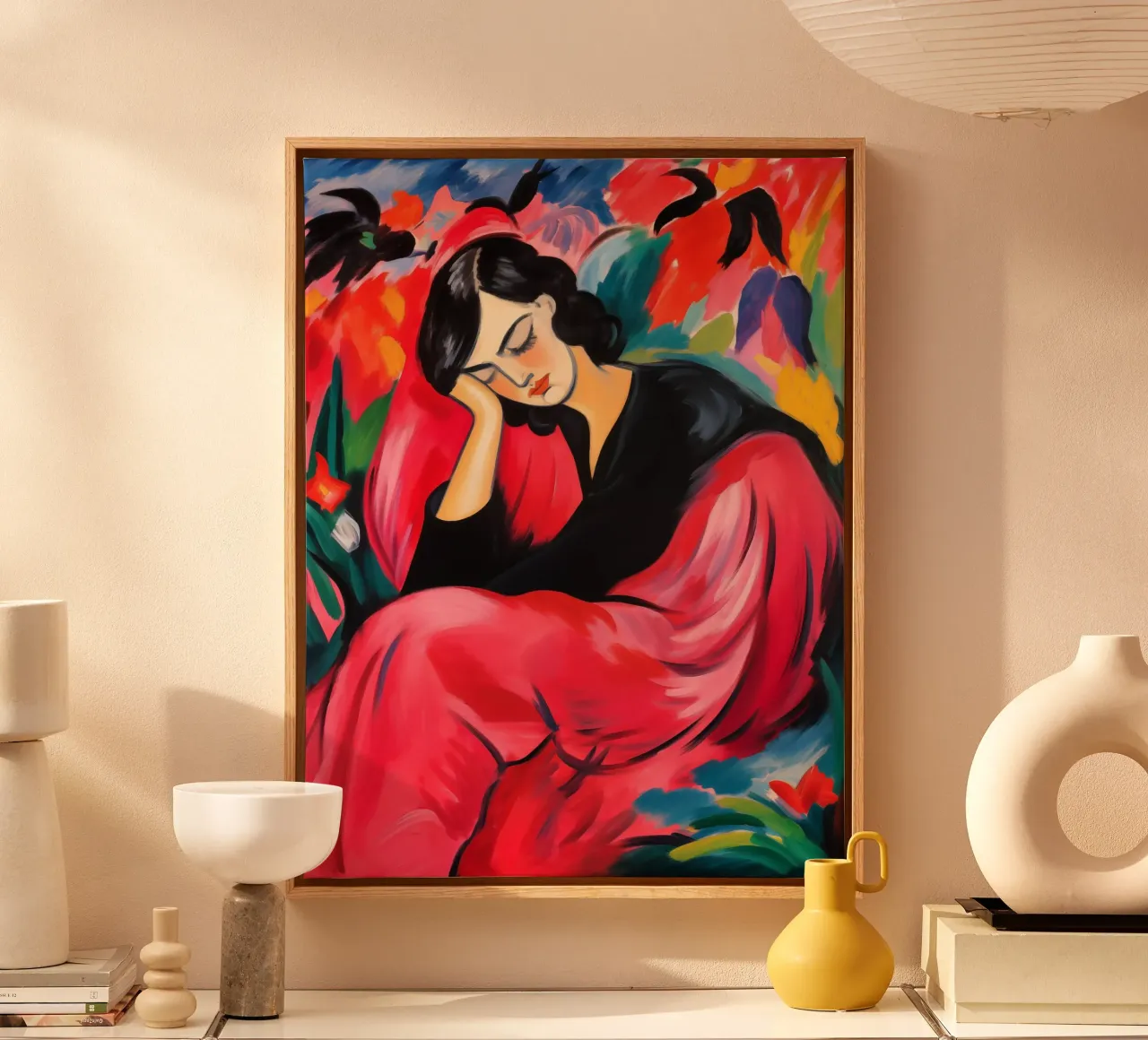 Zomerdagdroom | Geïnspireerd door Matisse en Kirchner canvas met Baklijst van Autofocus