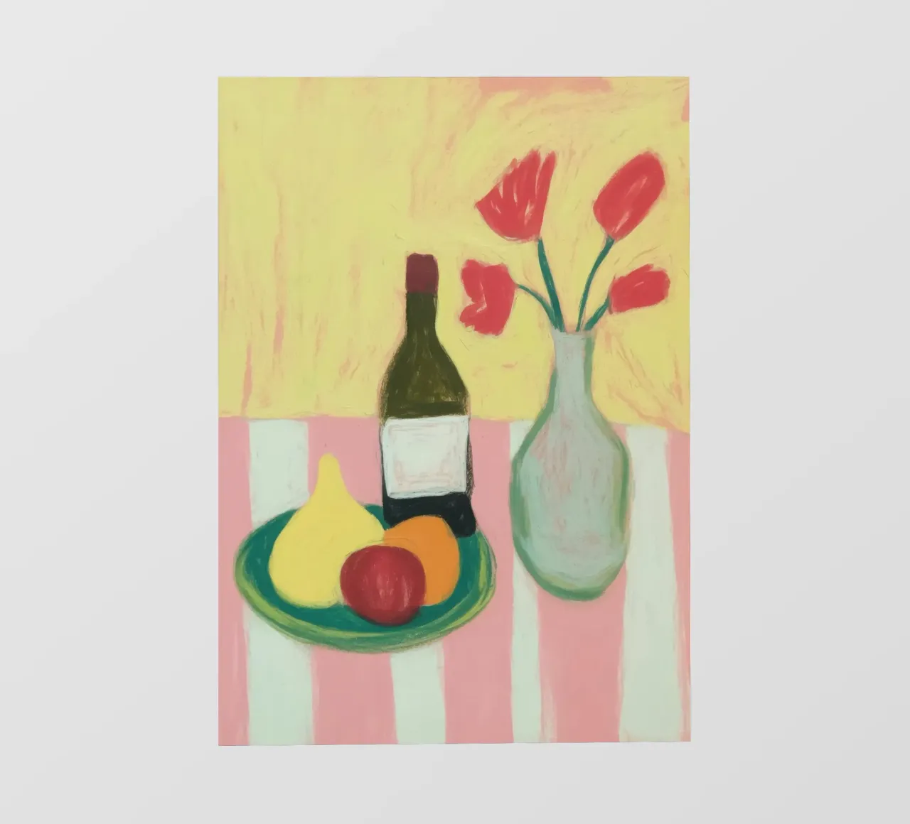Natura morta con tulipani e frutta telo in pvc da Bright Horizons
