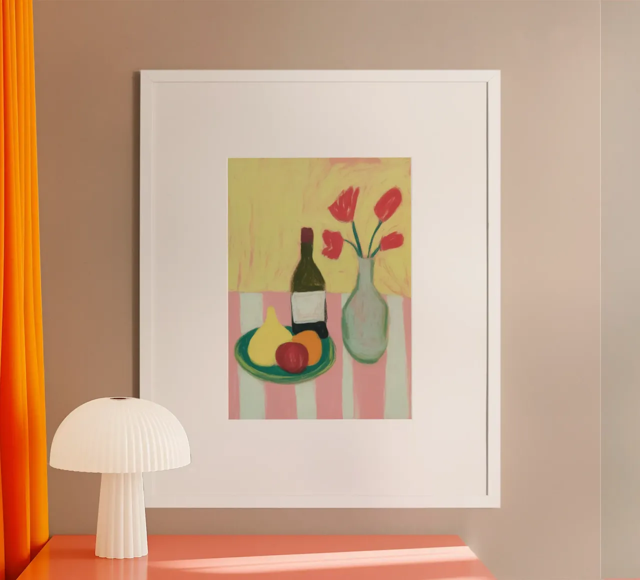 Natura morta con tulipani e frutta carta hahnemühle da Bright Horizons