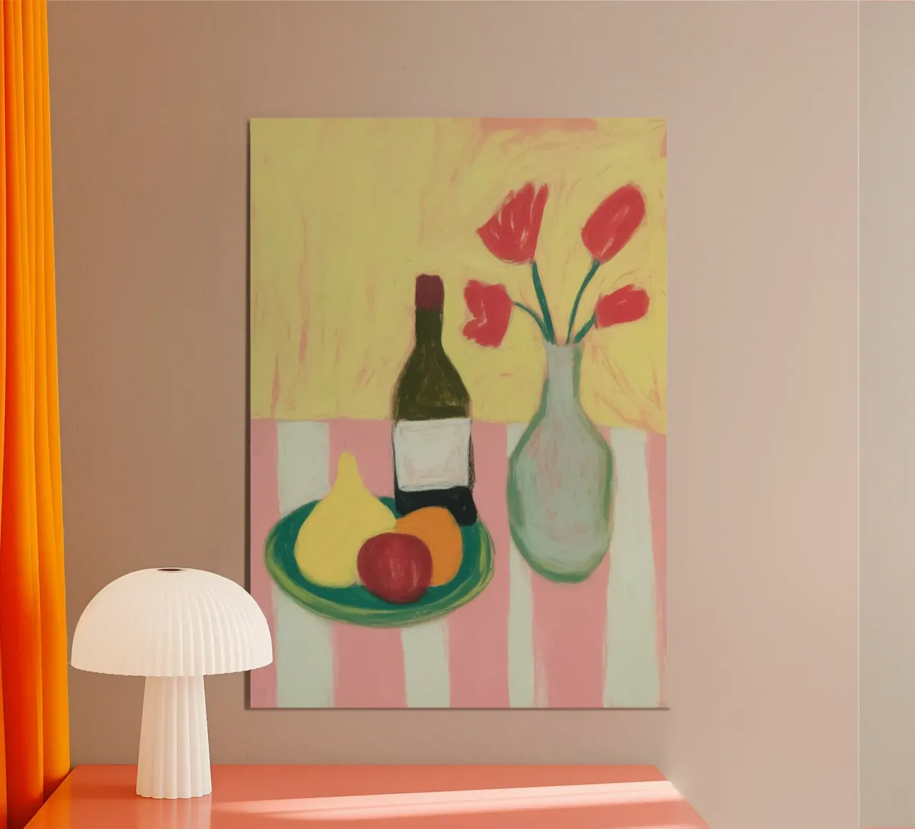 Natura morta con tulipani e frutta carta hahnemühle da Bright Horizons