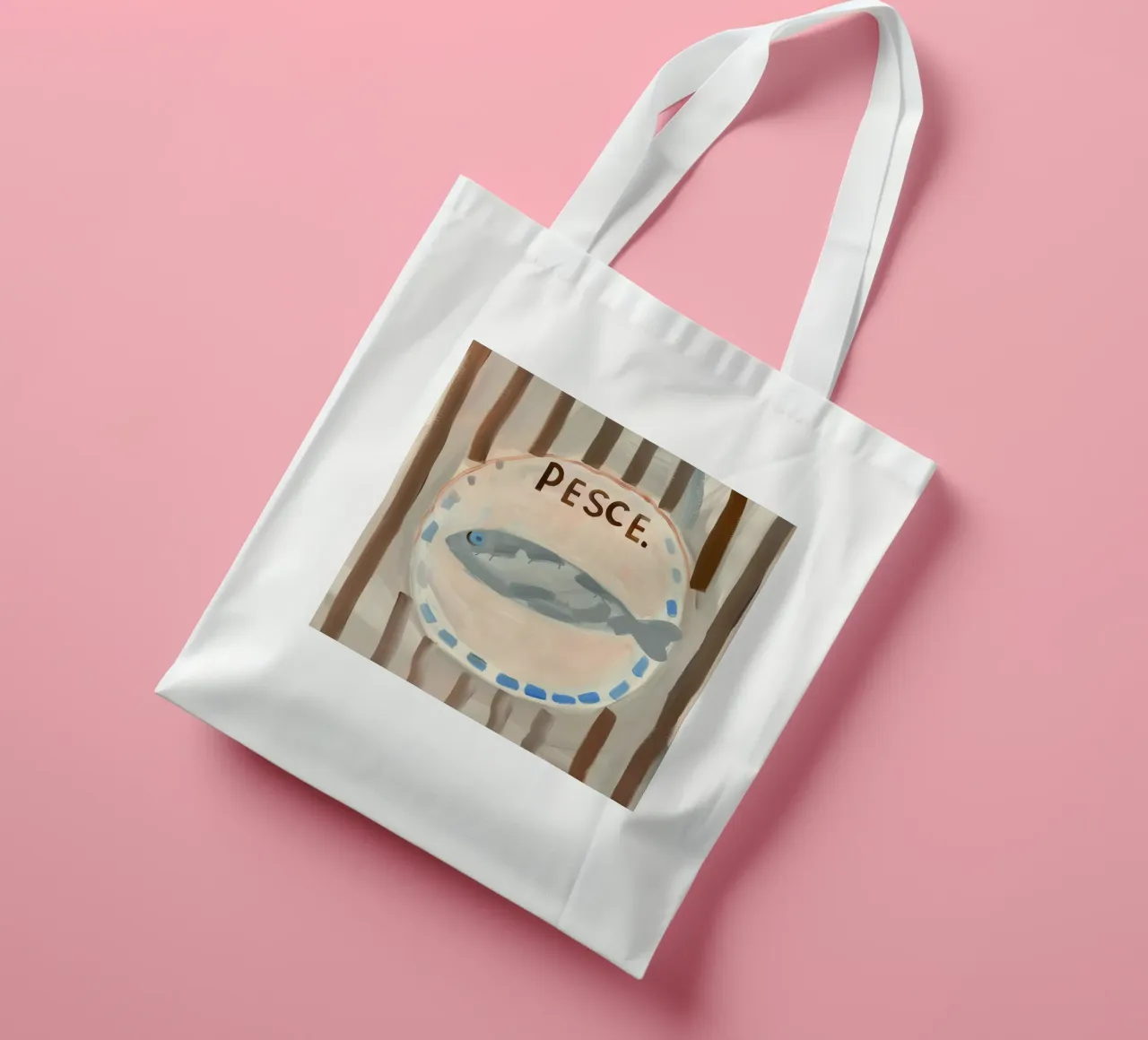 Pesce on Plate tote bag by BALIKA HOMES ART