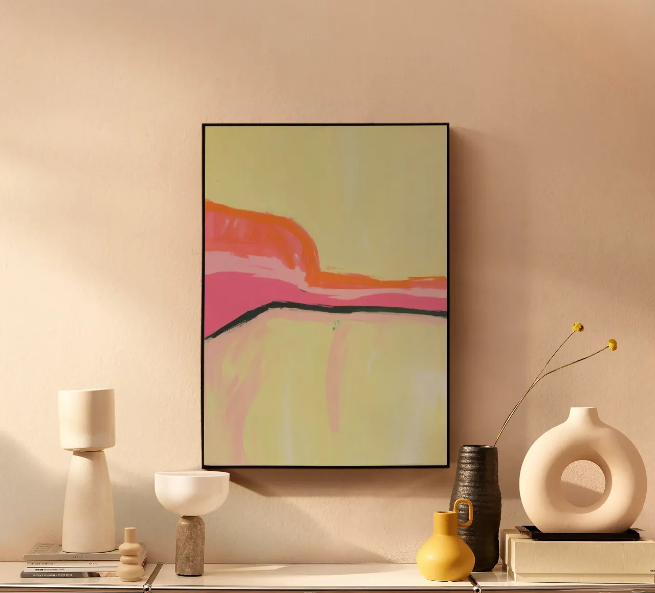 Composizione astratta orizzontale a colori plexiglass da Bright Horizons