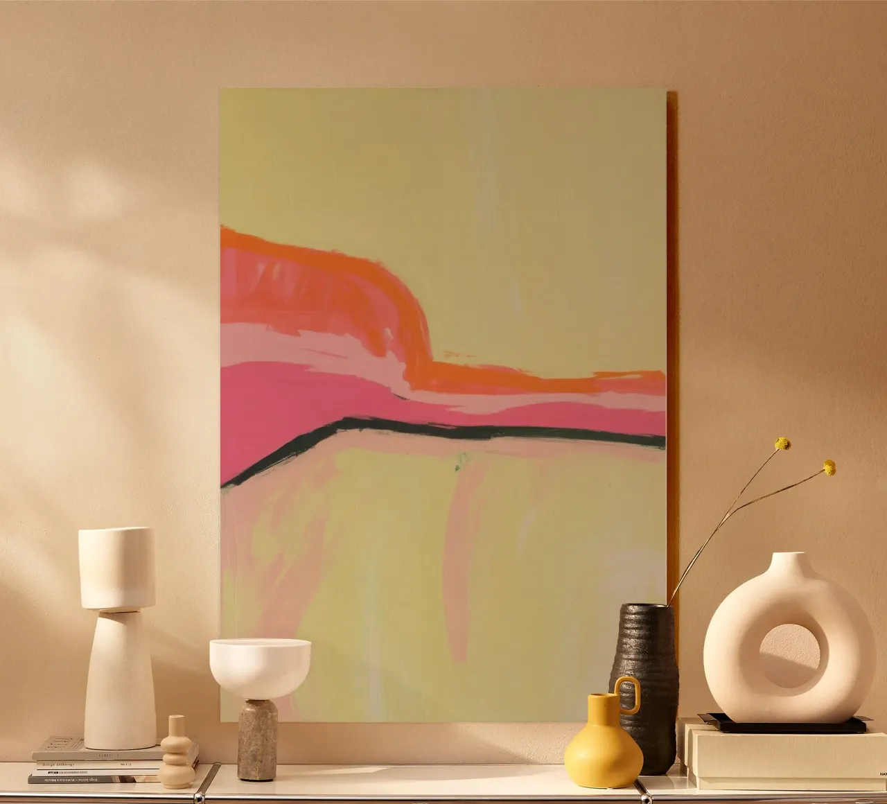 Composizione astratta orizzontale a colori plexiglass da Bright Horizons