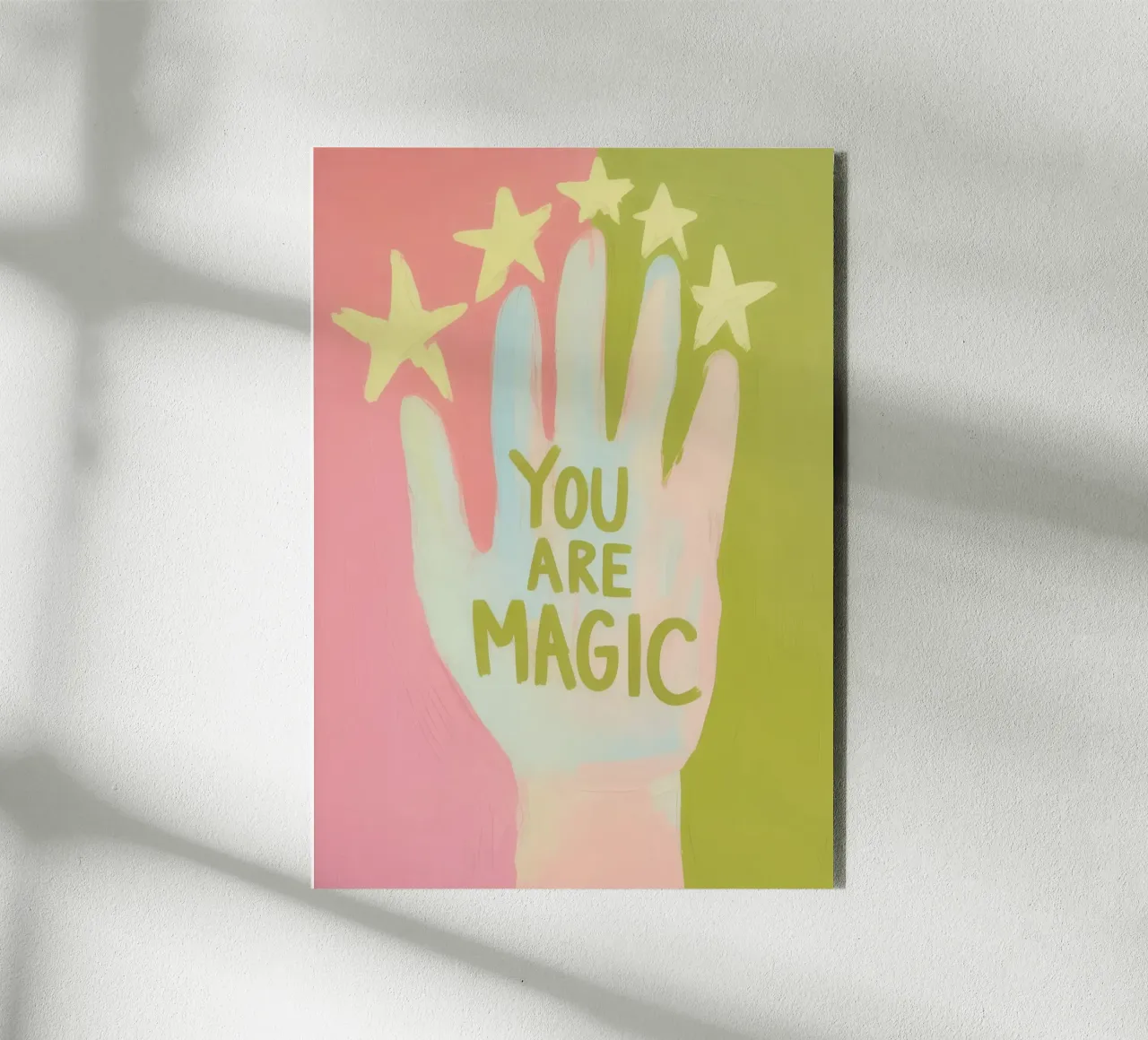 Mano con stelle - TU SEI MAGICA alluminio dibond da Bright Horizons