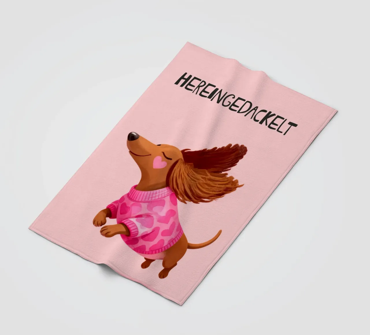 Hereingedackelt dachshund, Come in Home Art coperta in pile da Attaboy Dsgn