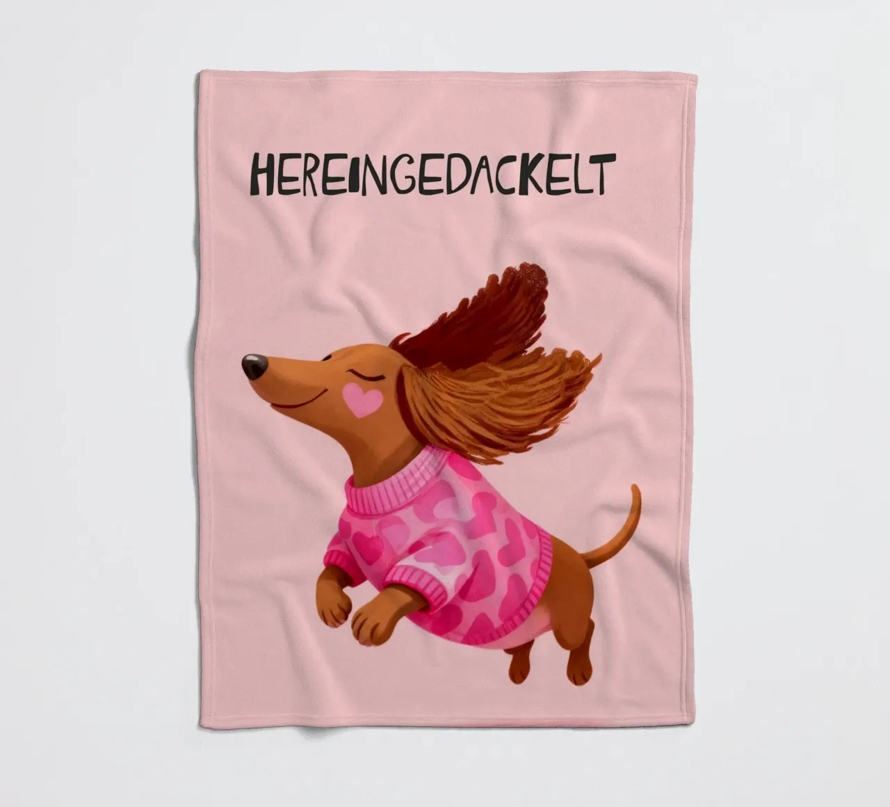 Hereingedackelt dachshund, Come in Home Art coperta in pile da Attaboy Dsgn