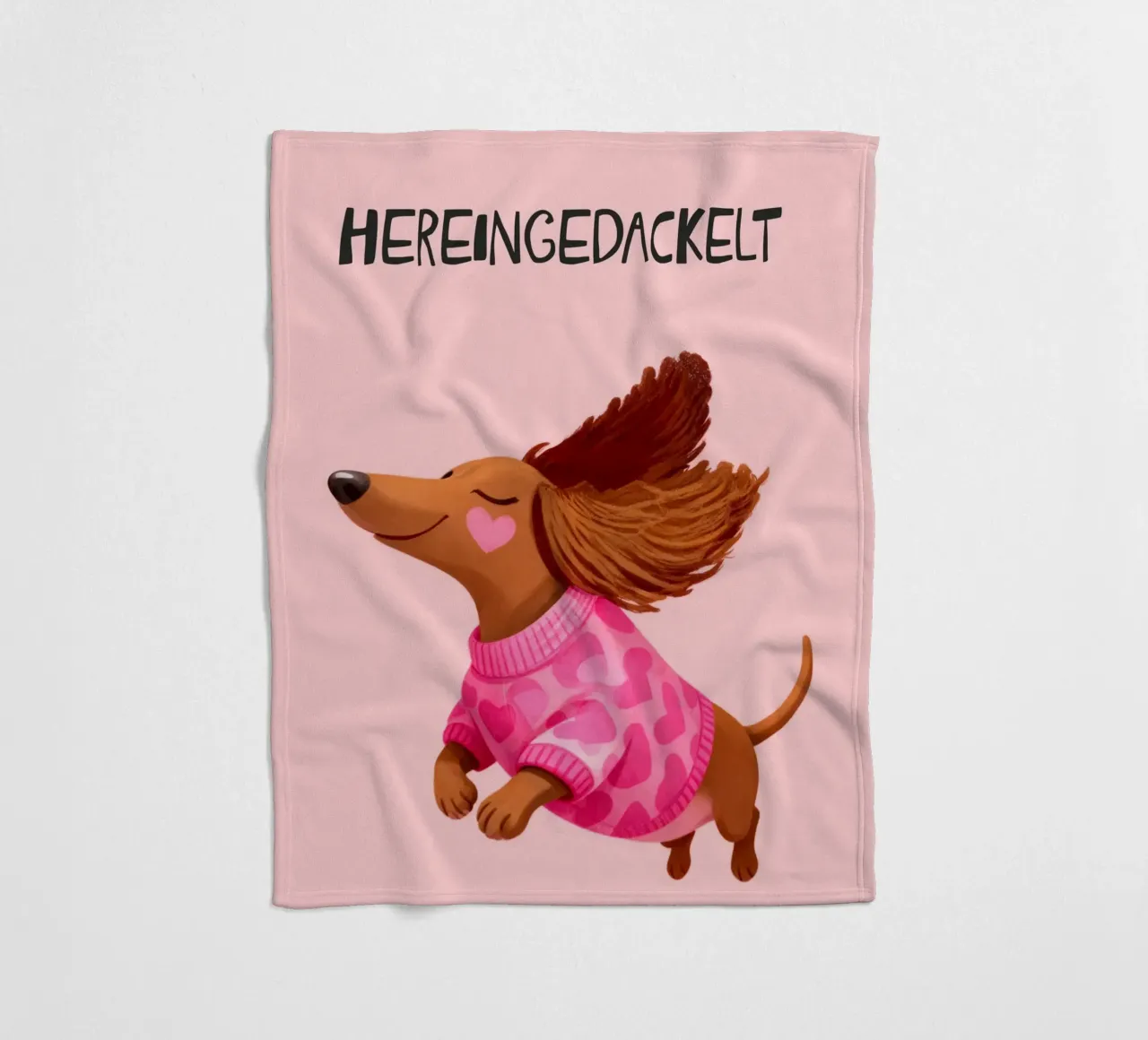 Hereingedackelt dachshund, Come in Home Art coperta in pile da Attaboy Dsgn