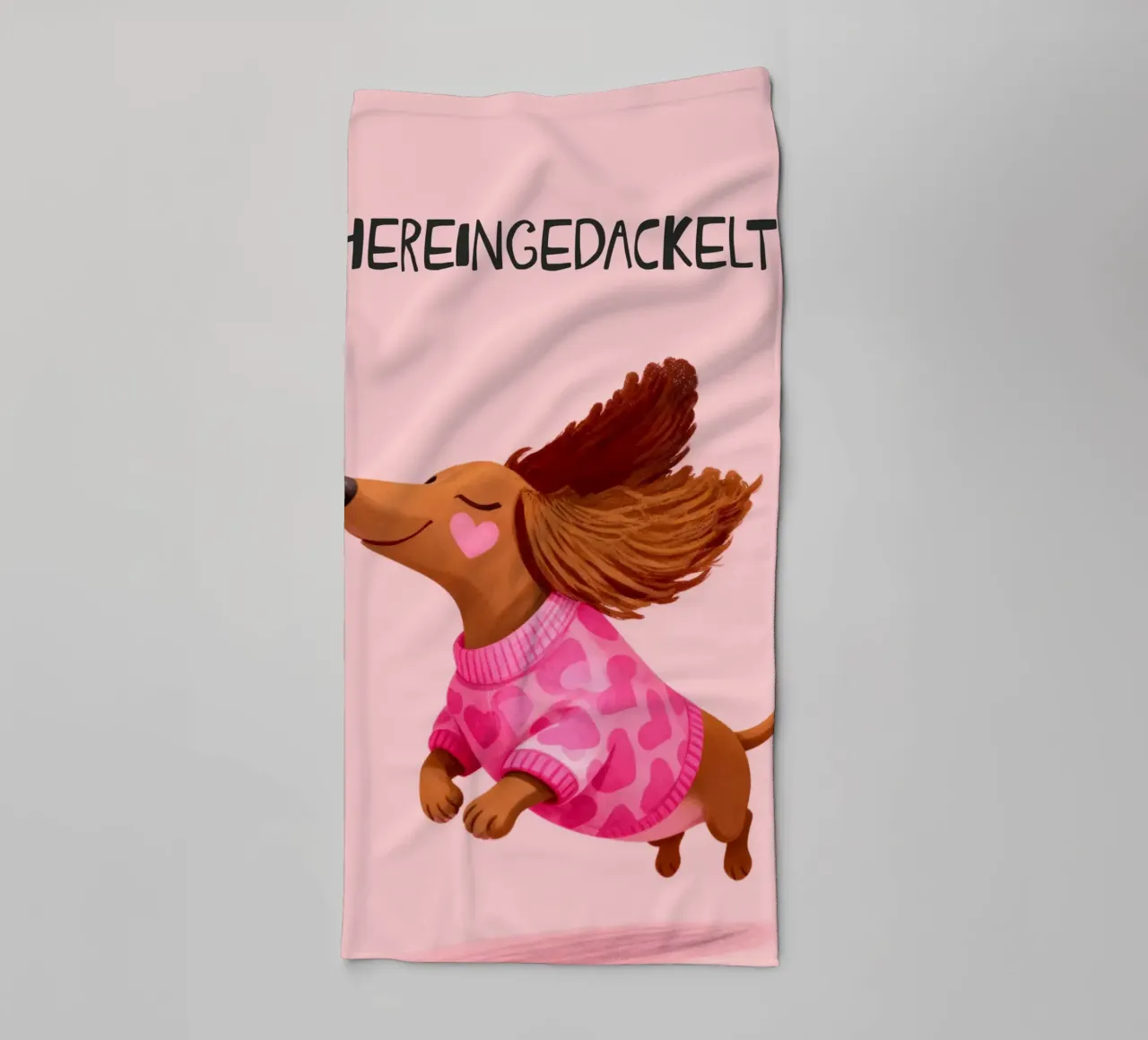 Hereingedackelt dachshund, Come in Home Art Handtuch von Attaboy Dsgn