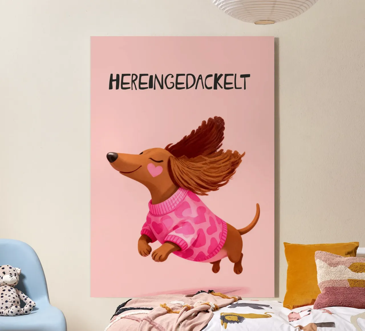 Hereingedackelt dachshund, Come in Home Art plexiglass da Attaboy Dsgn