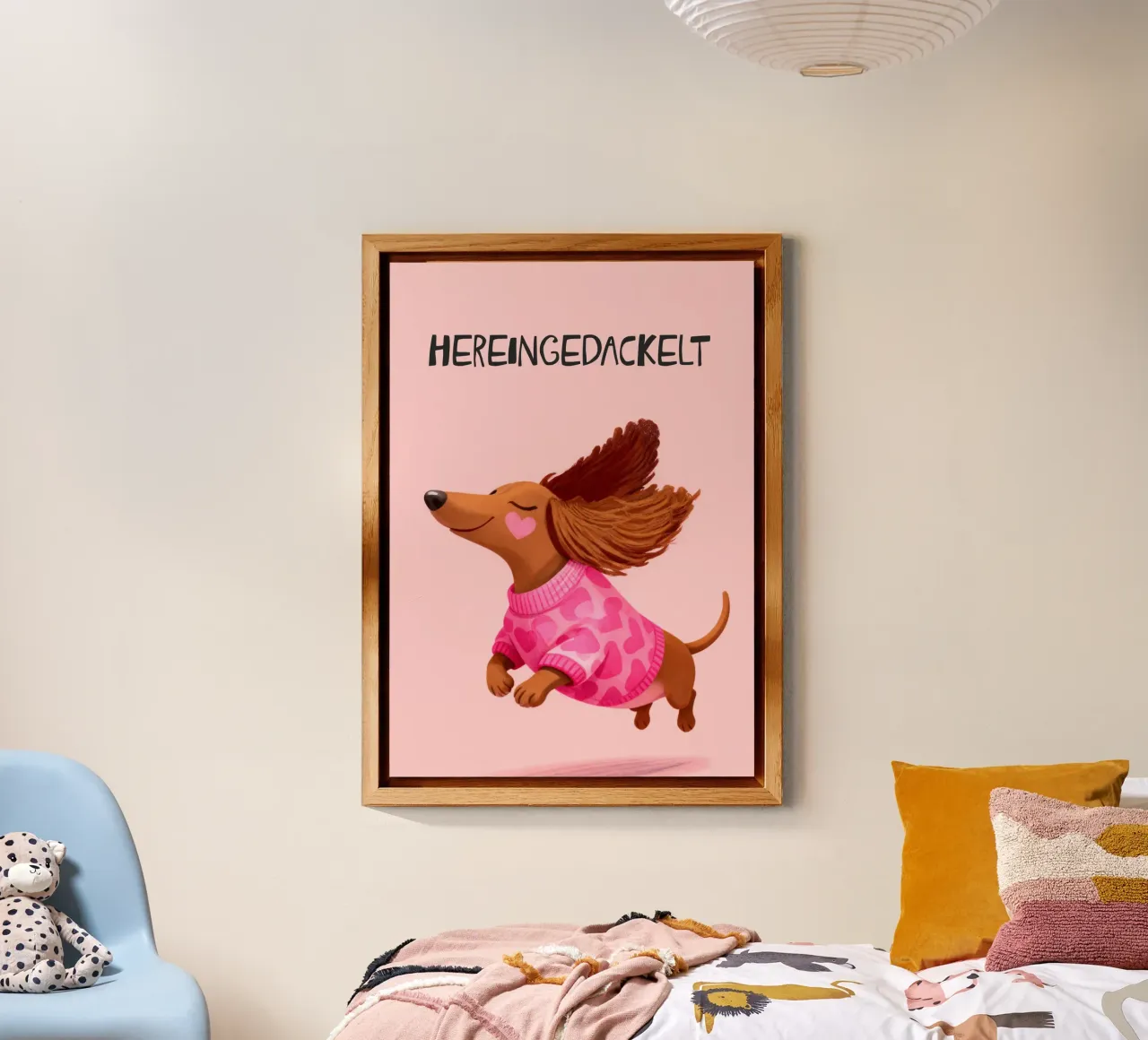 Hereingedackelt dachshund, Come in Home Art pannello forex da Attaboy Dsgn