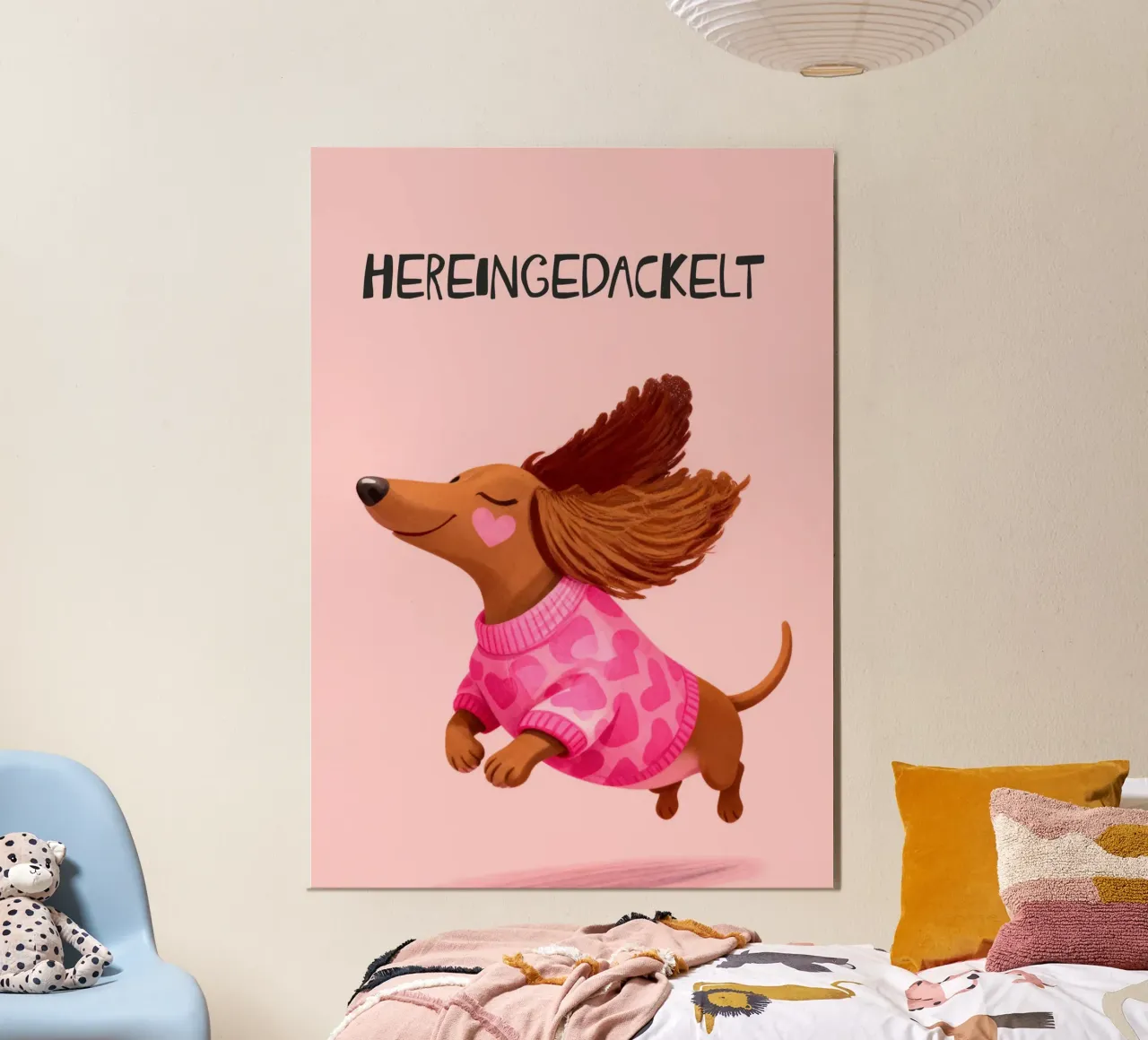 Hereingedackelt dachshund, Come in Home Art pannello forex da Attaboy Dsgn