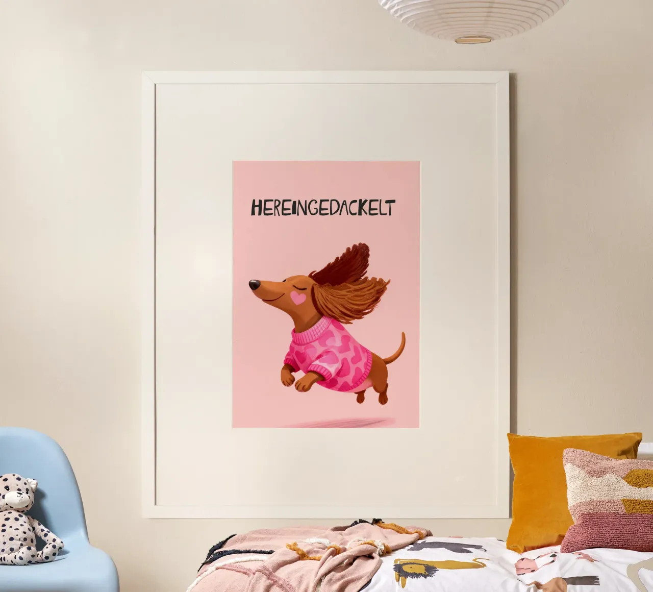 Hereingedackelt dachshund, Come in Home Art Hahnemühle von Attaboy Dsgn