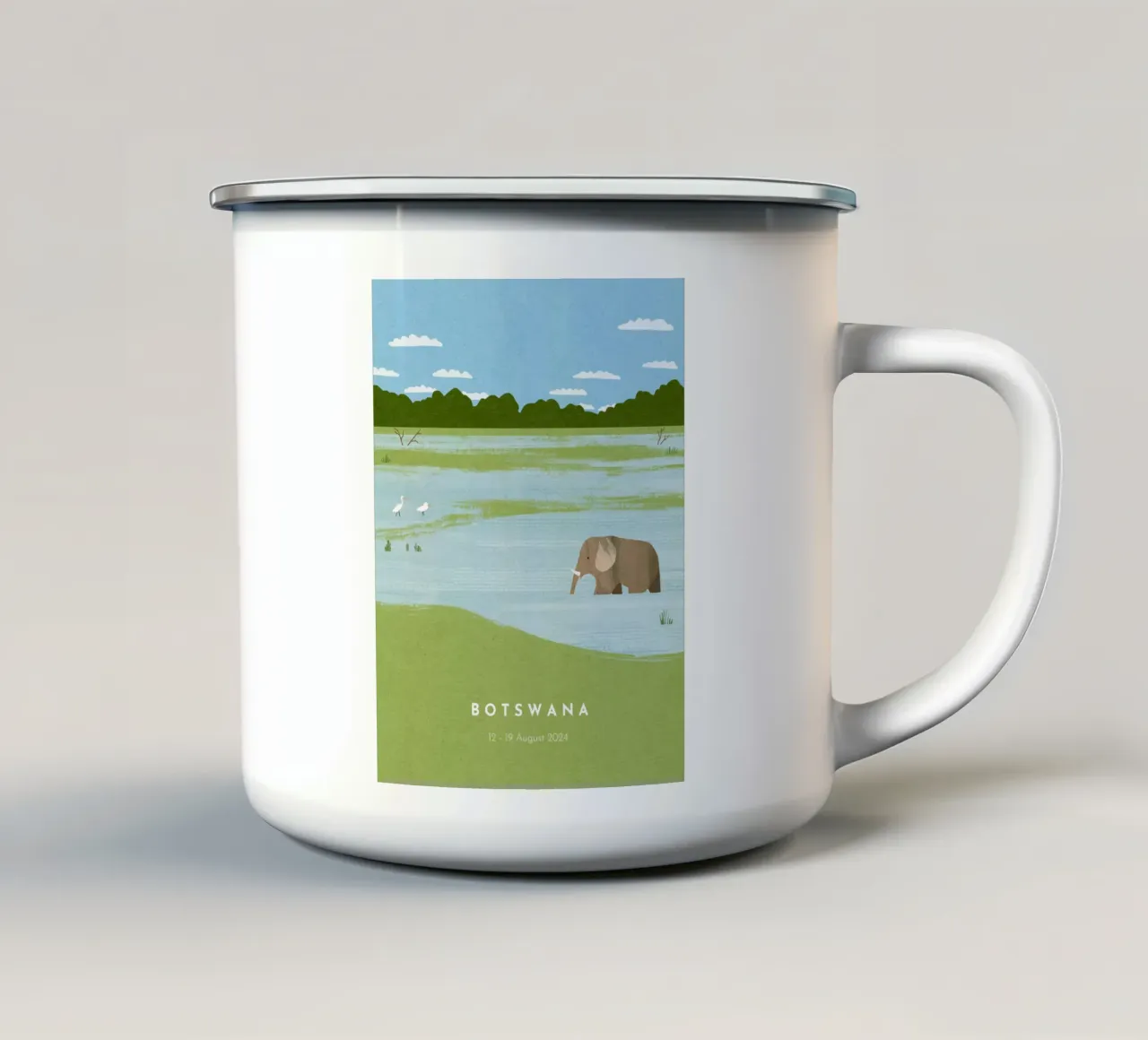 Safari Personalized Travel Poster tazza in smalto da Henry Rivers