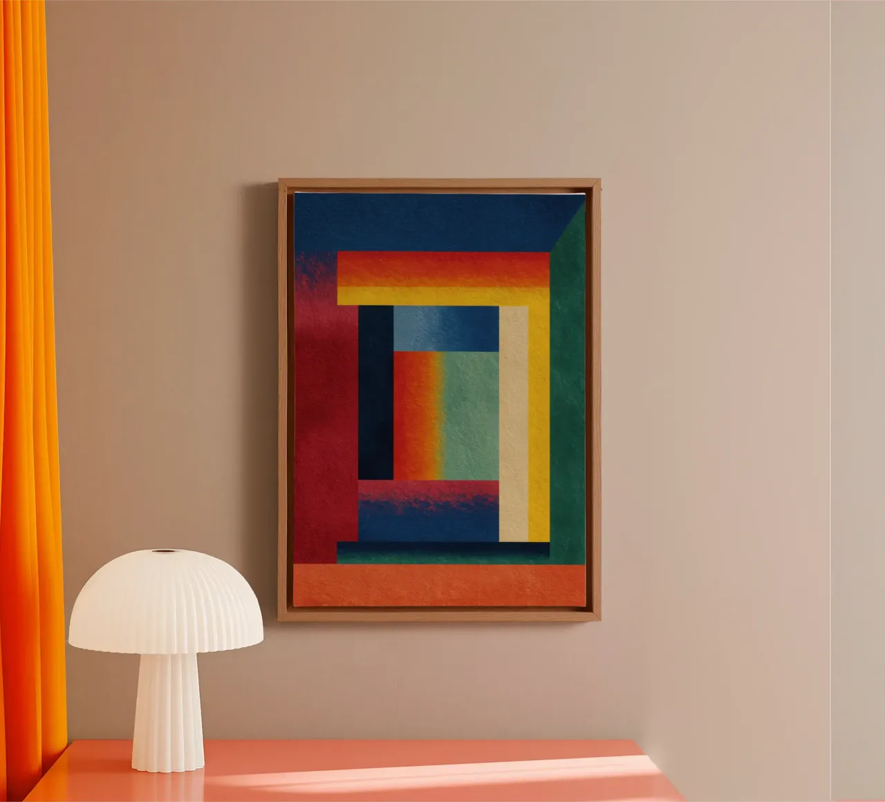 Abstract colour block pattern II canvas by Nikis Art Studio