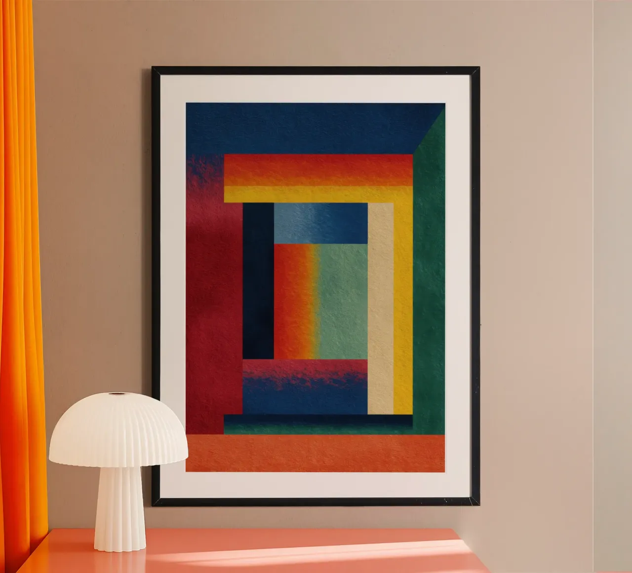 Abstract colour block pattern II hahnemühle by Nikis Art Studio