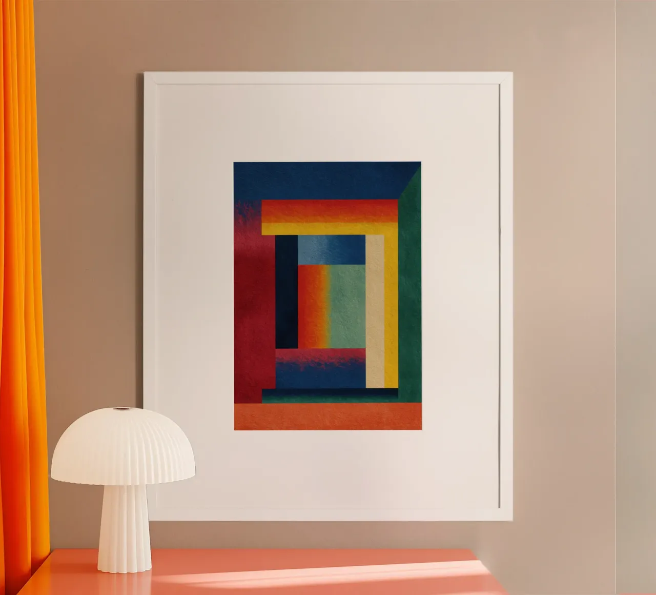 Abstract colour block pattern II hahnemühle by Nikis Art Studio