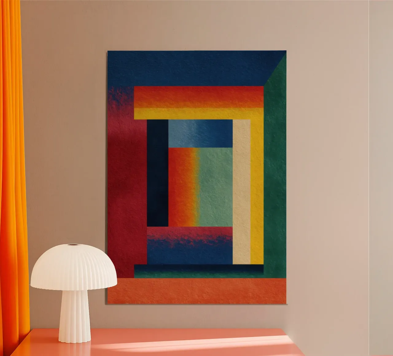 Abstract colour block pattern II hahnemühle by Nikis Art Studio