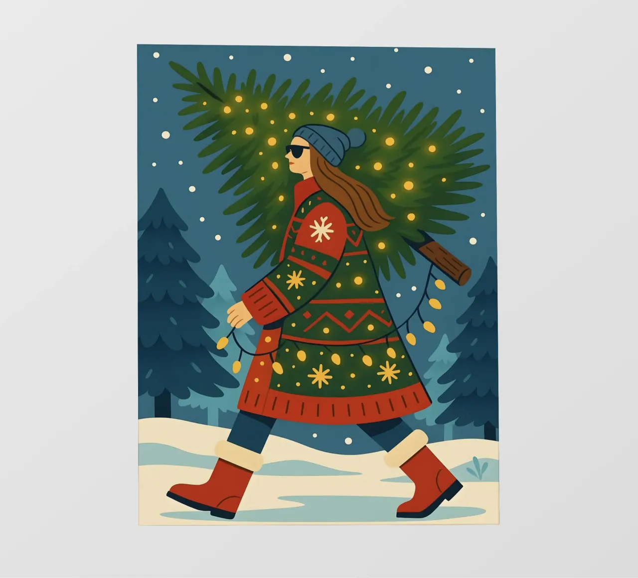 PASSEGGIANDO IN UN PAESE DELLE MERAVIGLIE INVERNALE telo in pvc da CHRISTMAS ART