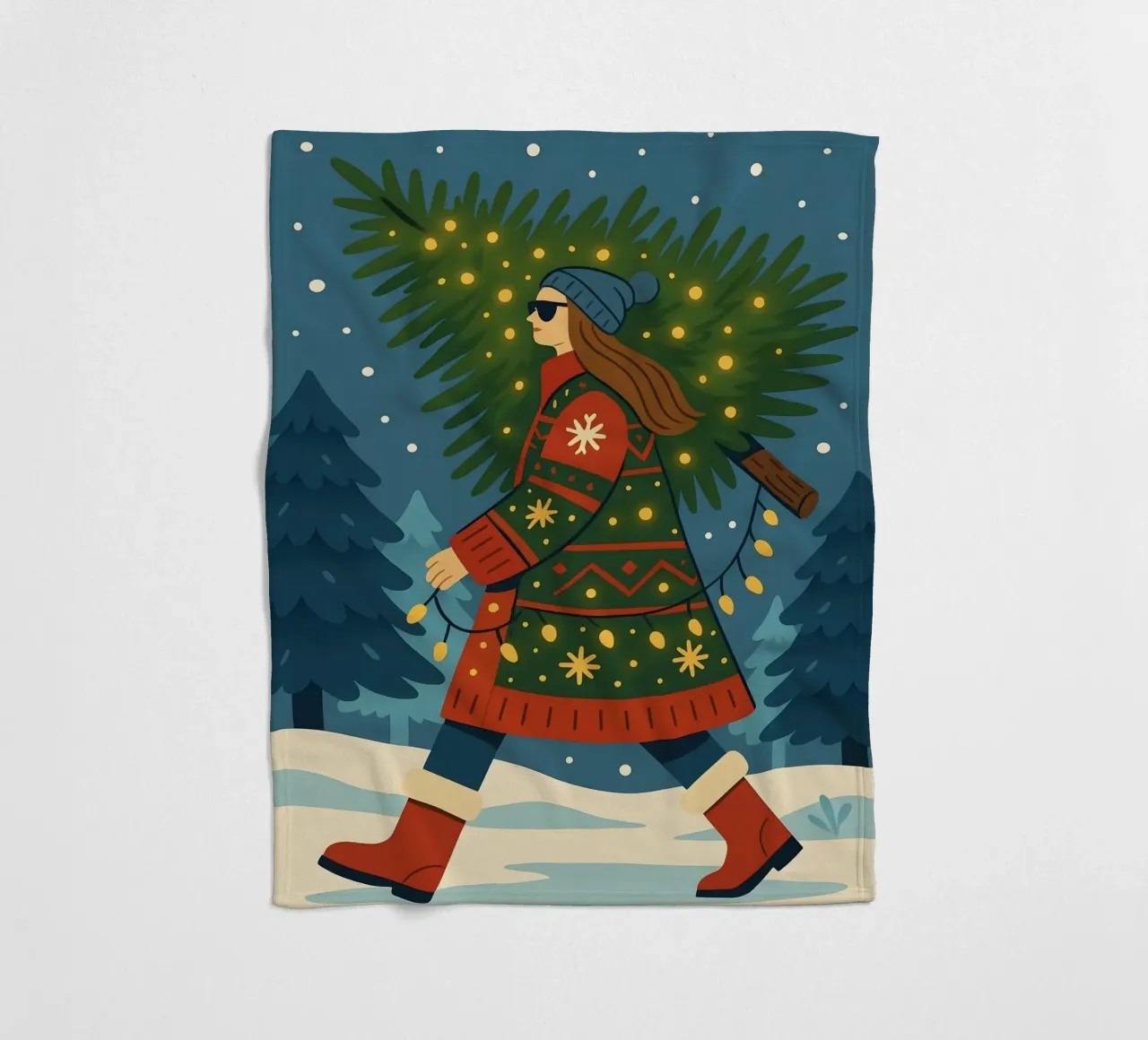 PASSEGGIANDO IN UN PAESE DELLE MERAVIGLIE INVERNALE coperta in pile da CHRISTMAS ART