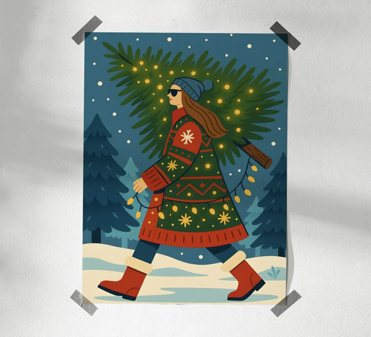 PASSEGGIANDO IN UN PAESE DELLE MERAVIGLIE INVERNALE carta hahnemühle da CHRISTMAS ART