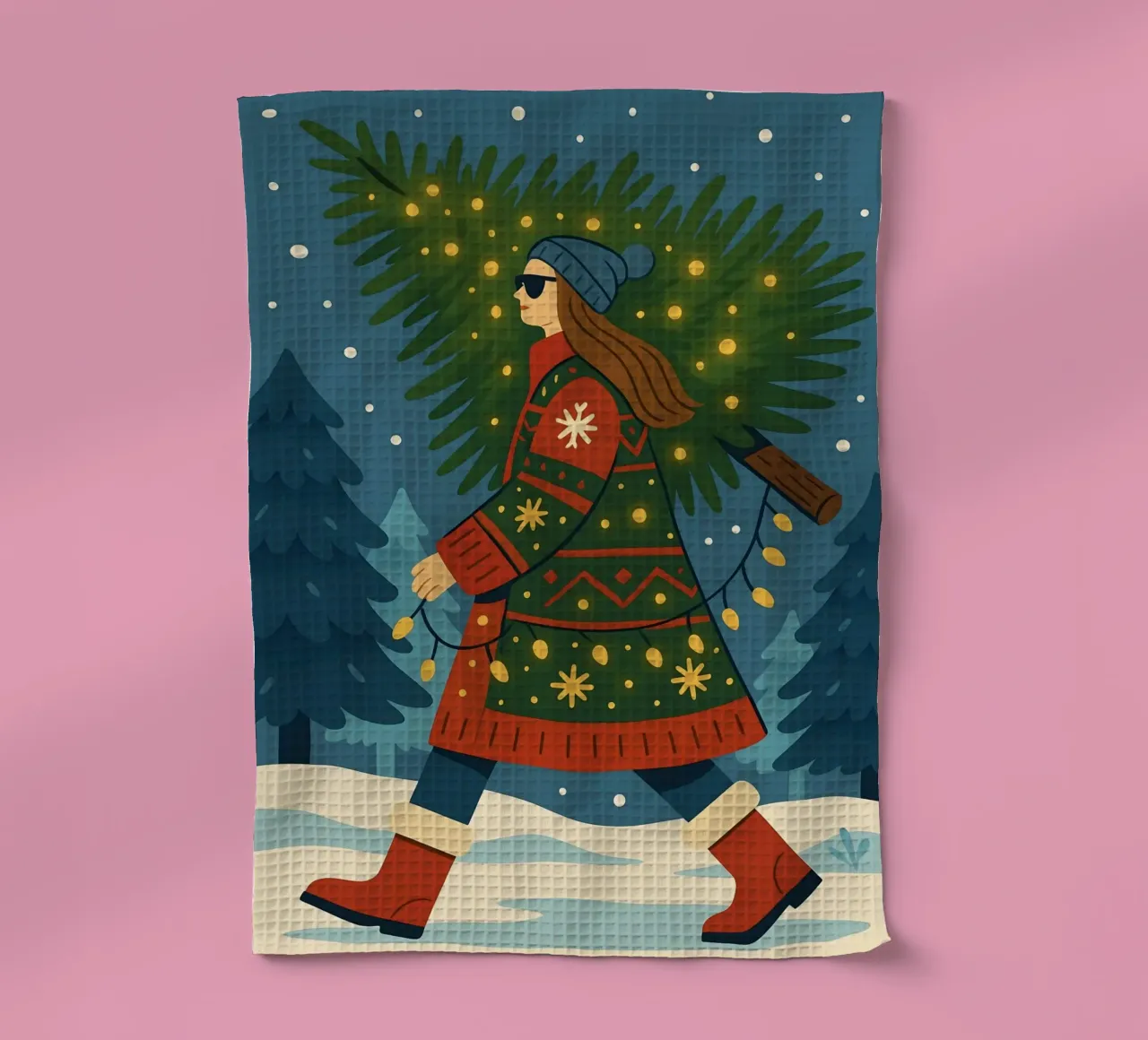 PASSEGGIANDO IN UN PAESE DELLE MERAVIGLIE INVERNALE canovaccio da cucina da CHRISTMAS ART