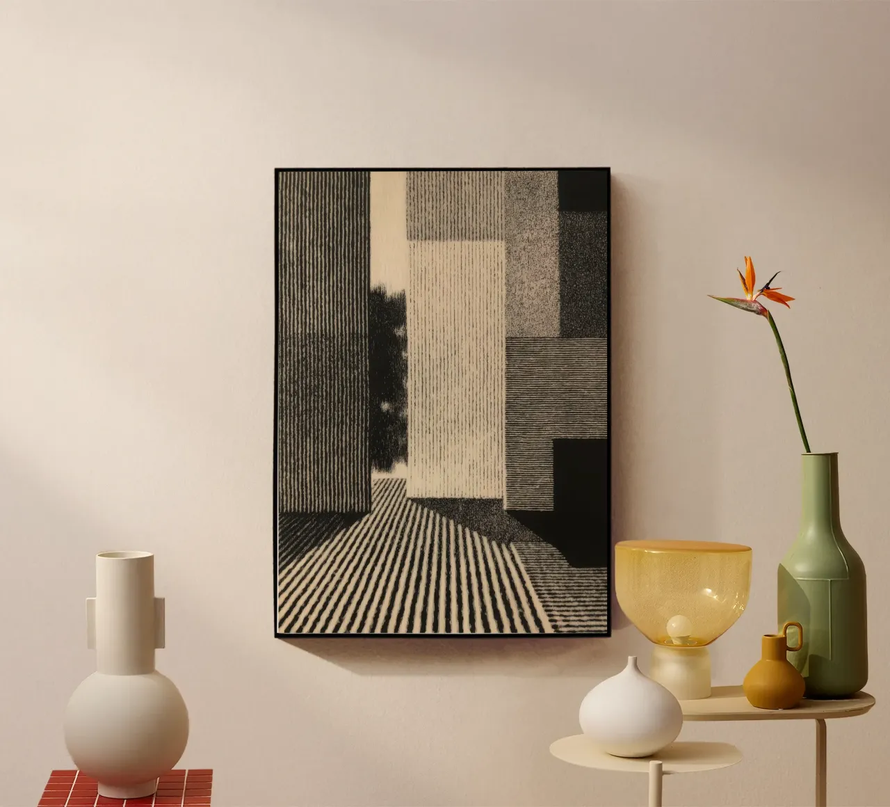 Composizione geometrica monocromatica plexiglass da Line & Perception