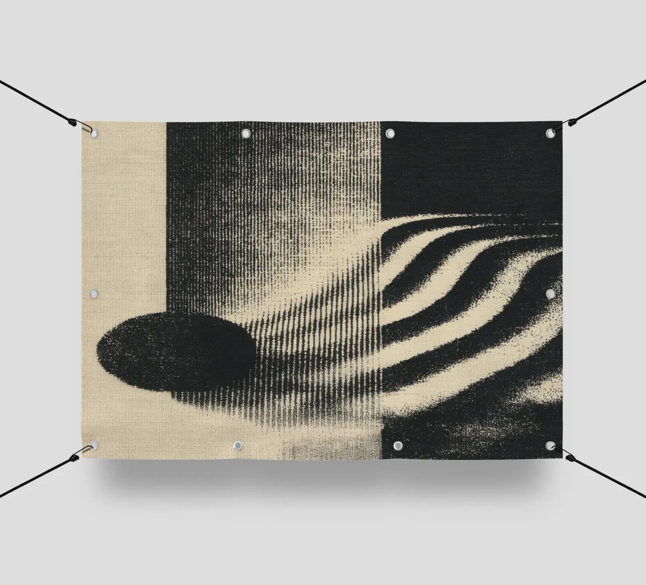 Composizione astratta in bianco e nero telo in pvc da Line & Perception