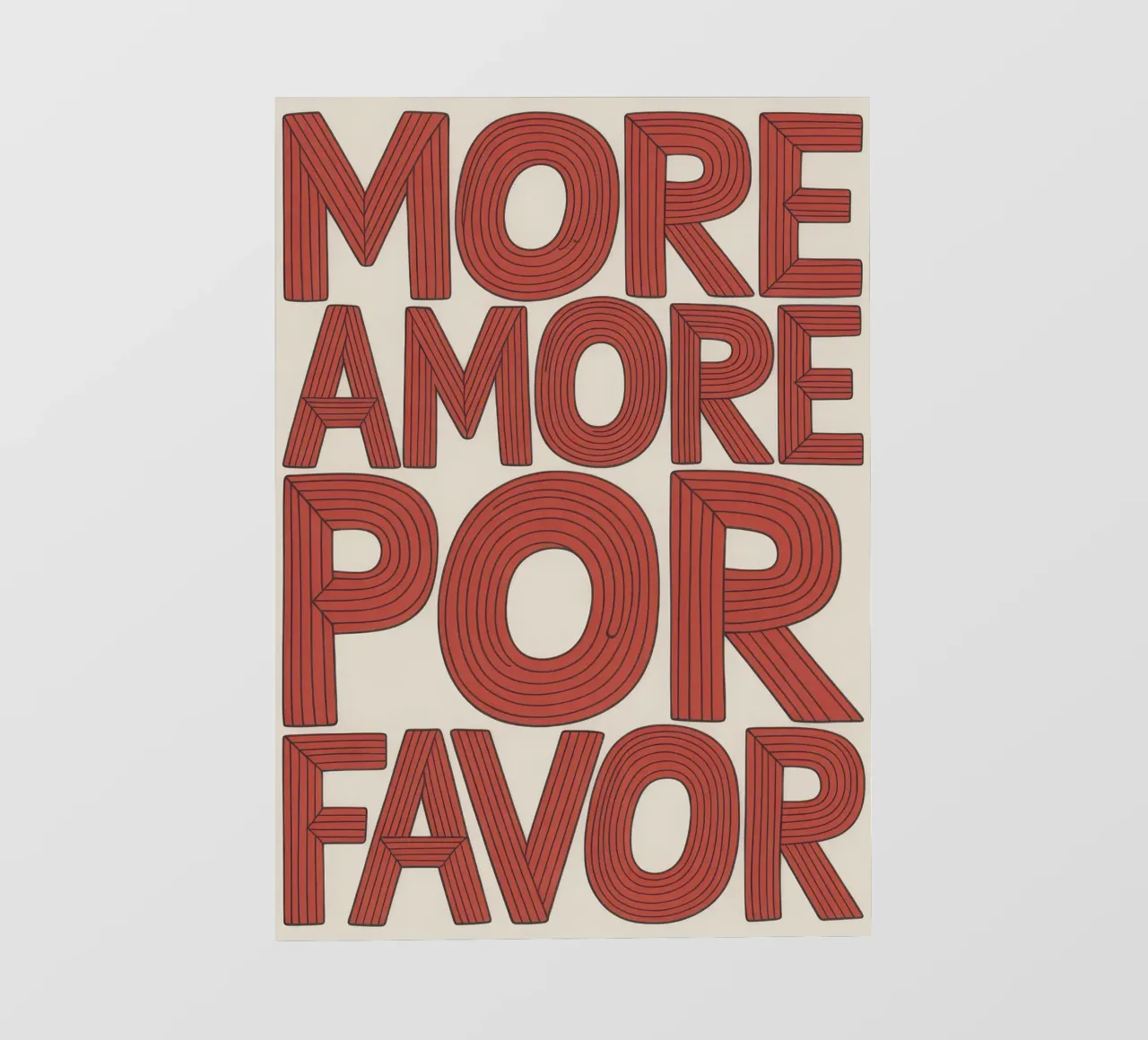 MORE AMORE POR FAVOR telo in pvc da Words by Niki